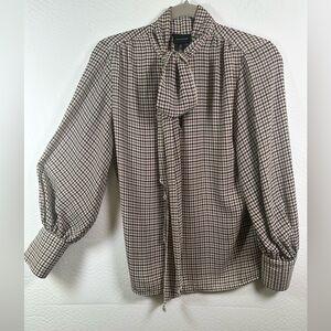 Who What Wear Houndstooth Blouse
